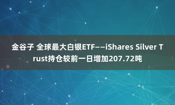 金谷子 全球最大白银ETF——iShares Silver Trust持仓较前一日增加207.72吨